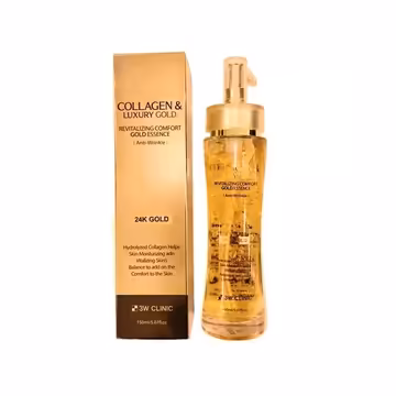 3W Clinic Collagen & Luxury Gold Essence 24K Gold 150ml | Firming & Radiance Boosting Essence