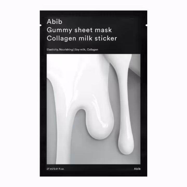 ABIB Gummy Sheet Mask Collagen Milk Sticker (10 Sheets – 27 ml) | Firming & Hydrating Mask
