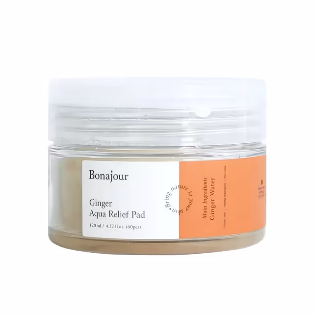 Bonajour Ginger Aqua Relief Pad 60 Pads – Soothing Hydrating Toner Pads