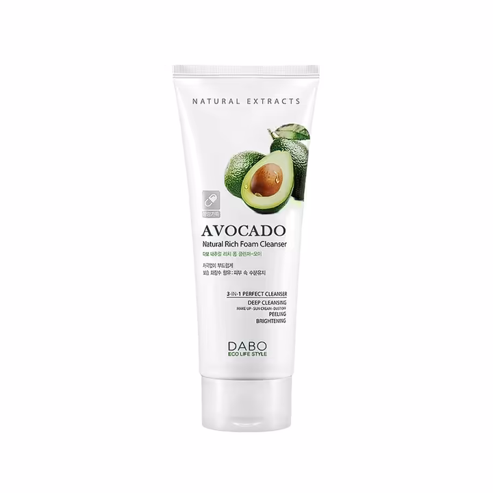Dabo Natural Rich Foam Cleanser Avocado 180 ml – Hydrating Avocado Foam Wash