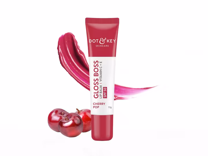 Dot & Key Gloss Boss Tinted Lip Balm SPF 50 I Vitamin C + E I Cherry Pop