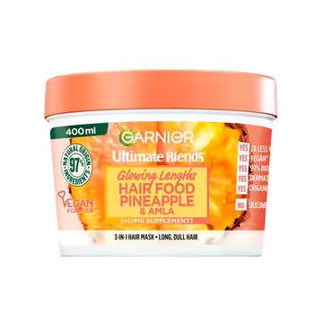 Garnier Ultimate Blends Glowing Lengths Pineapple & Amla Hair Food 3-in-1 Hair Mask Treatment 400ml