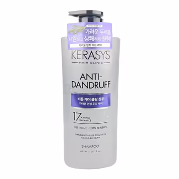 Kerasys Scalp Cooling Anti-Dandruff Protein Shampoo 600ml – Refreshing Anti-Flake Hair Cleanser