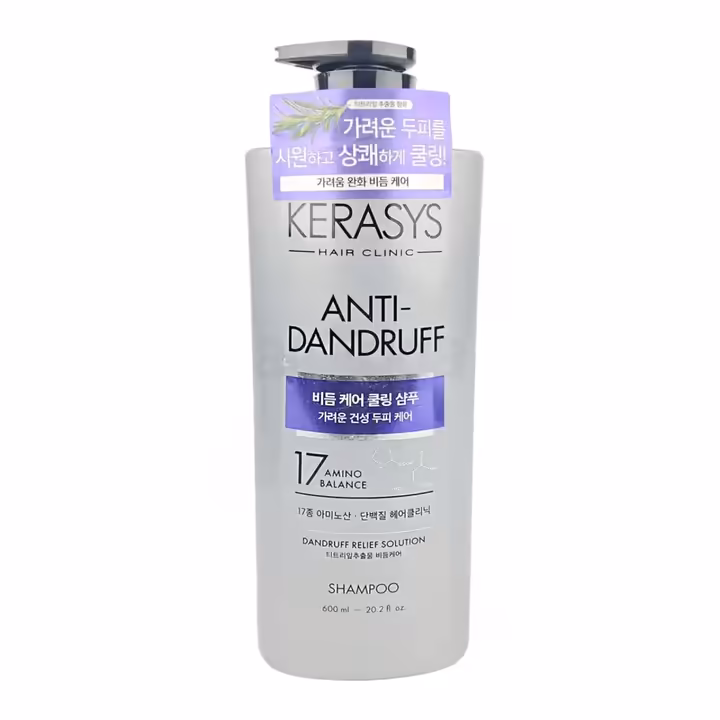 Kerasys Scalp Cooling Anti-Dandruff Protein Shampoo 600ml – Refreshing Anti-Flake Hair Cleanser