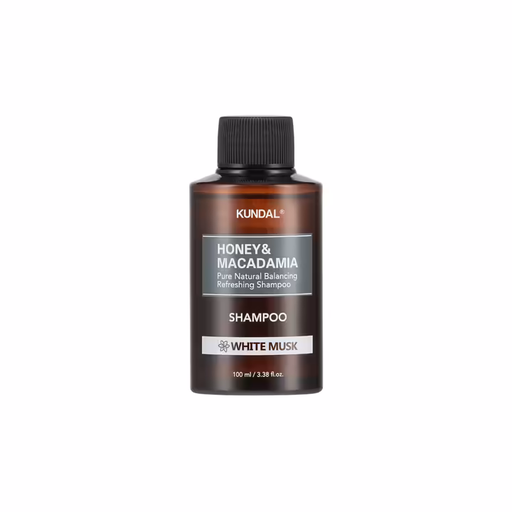 KUNDAL Honey & Macadamia Nature Shampoo White Musk 100ml – Nourishing Travel Size