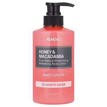 KUNDAL Honey & Macadamia Pure Body Lotion White Musk – Deep Moisturizing Body Lotion 500ml