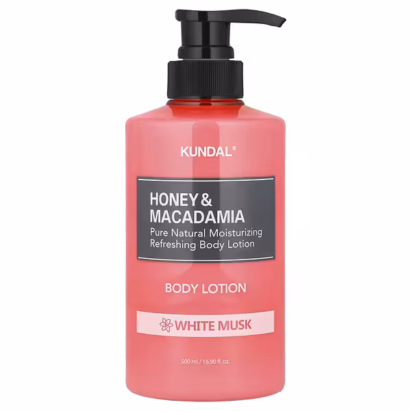 KUNDAL Honey & Macadamia Pure Body Lotion White Musk – Deep Moisturizing Body Lotion 500ml