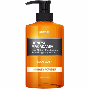 KUNDAL Honey & Macadamia Pure Body Wash – Baby Powder (500 ml)