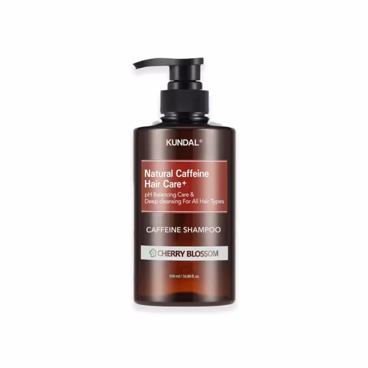 Kundal Natural Caffeine Hair Care+ Shampoo Cherry Blossom 500ml | Korean Hair Care