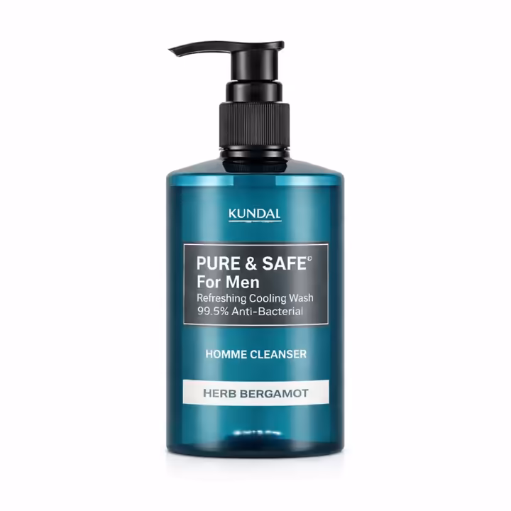Kundal Pure & Safe Cooling Homme Cleanser Herb Bergamot 300ml | Refreshing Men’s Face Wash