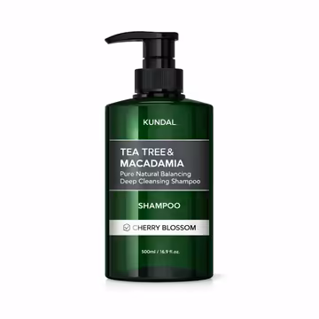 Kundal Tea Tree & Macadamia Shampoo (Cherry Blossom) 500ml – Nourishing, Refreshing Hair Cleanser