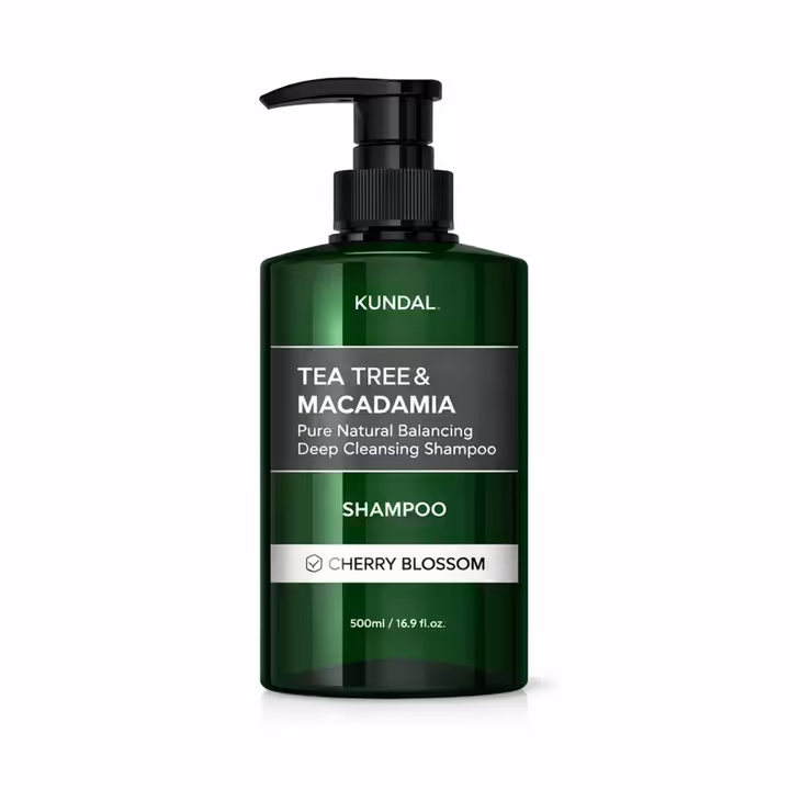 Kundal Tea Tree & Macadamia Shampoo (Cherry Blossom) 500ml – Nourishing, Refreshing Hair Cleanser