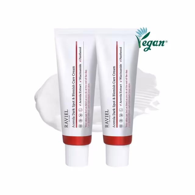 RAVIEL Acerola Dark Spot & Blemish Care Cream 50ml | Brightening & Spot-Fading Moisturizer