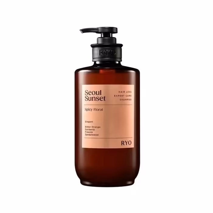 RYO Hair Loss Expert Care Shampoo Seoul Sunset 585ml is a Korean dermatologist-developed anti-hair loss shampoo built around the brand's exclusive Ginsen9EX blend — nine herbal actives including Panax Ginseng and Ginger that strengthen weakened follicles and improve scalp health. The low-acid, silicone-free formula cleanses gently, soothes dry scalp itchiness, and delivers a clinically proven scalp odor-deodorizing effect, all with the warm spicy floral fragrance of a Seoul sunset. Order from.com — COD available!