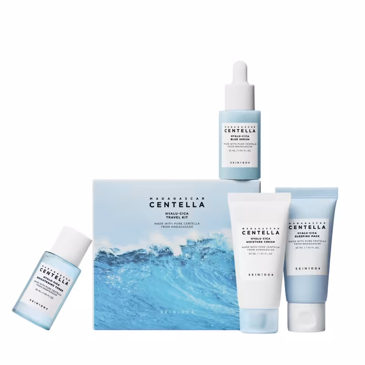 SKIN1004 Madagascar Centella Hyalu-Cica Travel Kit 4 Items | Mini Skincare Set