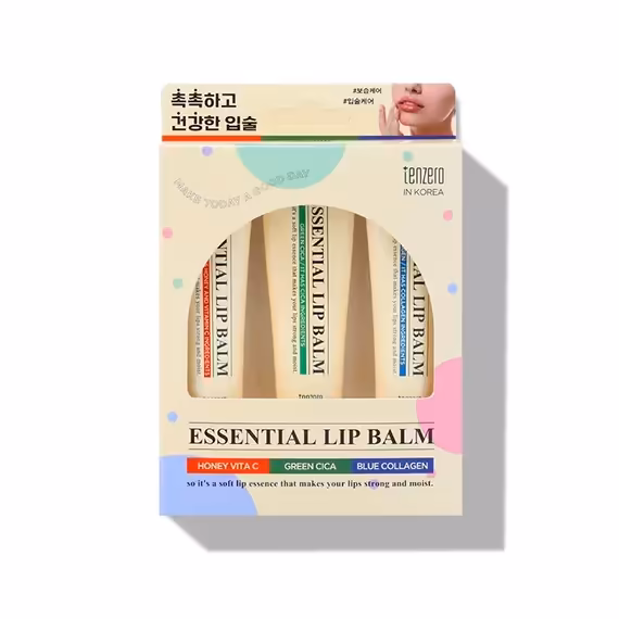Tenzero Essential Lip Balm 3 Pcs – Daily Hydration & Protective Lip Care Set